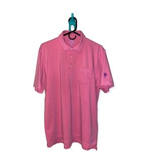 Peter Millar Seaside Wash Polo Pink/Blue Stripes M